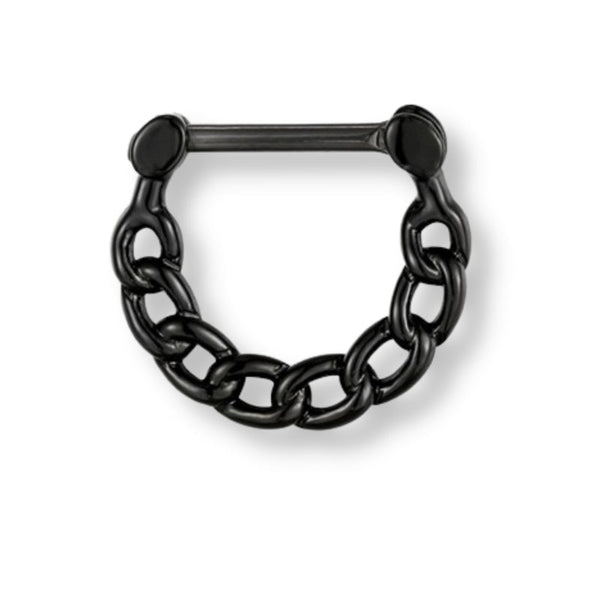 Nasenpiercing Ring Titan Schwarz Chain - Nasenring - FALKENKOENIG SCHMUCK & Piercing Online Shop