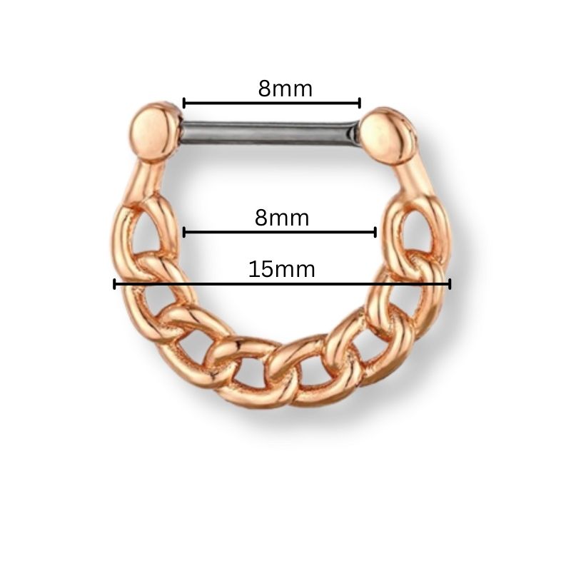 Nasenpiercing Ring Titan Roségold Chain - Nasenring - FALKENKOENIG SCHMUCK & Piercing Online Shop