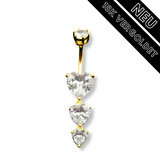 Herz Bauchnabelpiercing 18 Karat Vergoldet 925 Silber - FALKENKOENIG SCHMUCK & Piercing Online Shop