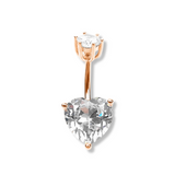 Herz Bauchnabelpiercing 18 Karat Vergoldet - Roségold - FALKENKOENIG SCHMUCK & Piercing Online Shop