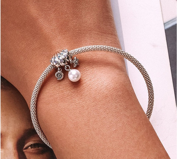 Muschel Charm Anhänger Sterling Silber - FALKENKOENIG SCHMUCK & Piercing Online Shop