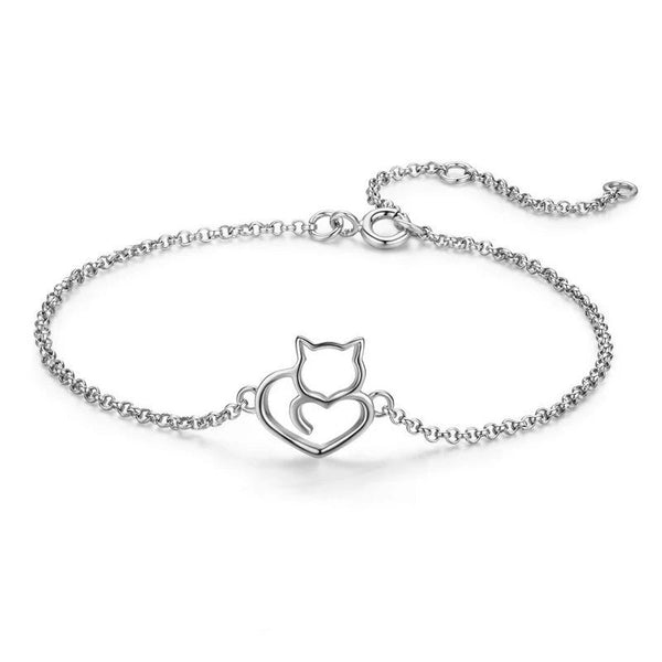 Armband 925er Silber Katze für Katzenliebhaber - FALKENKOENIG SCHMUCK & Piercing Online Shop
